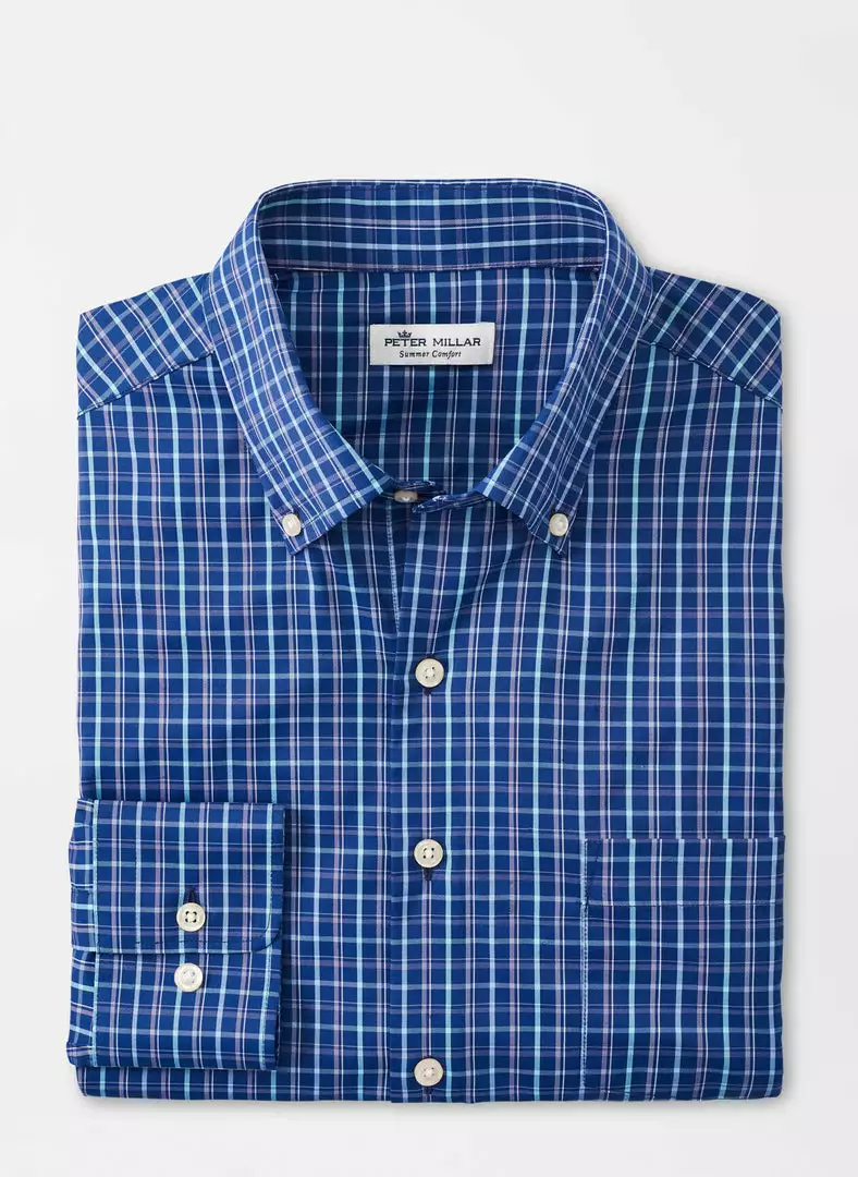 Peter Millar Fayette Performance Twill Sport Shirt (Sport Navy) 3 Peter Millar Fayette Performance Twill Sport Shirt (Sport Navy)