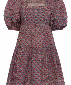 Anna Cate Harper Dress (Dusty Blue Medallion) Dresses