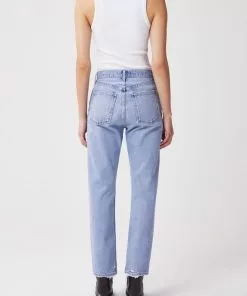 Agolde Bottoms 90's Pinch Waist High-Rise Straight (Soundwave)