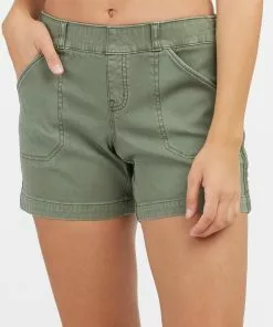 SPANX 4" Stretch Twill Short (Darkened Olive)
