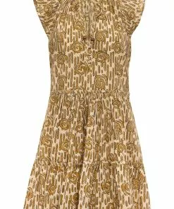 Anna Cate Aimee Dress (Gold Tribal)