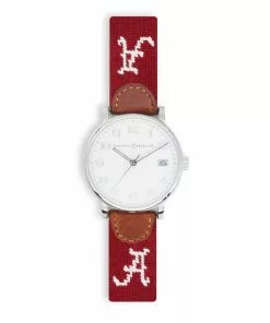 Smathers & Branson University Of Alabama Needlepoint Watch (Garnet) Gifts For Him