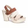 Chinese Laundry Flower Split Suede Heel (Rust/Cream)