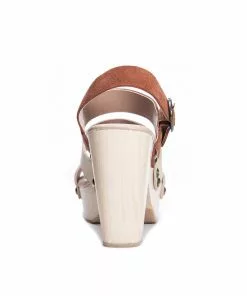 Chinese Laundry Flower Split Suede Heel (Rust/Cream)