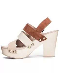 Chinese Laundry Flower Split Suede Heel (Rust/Cream)