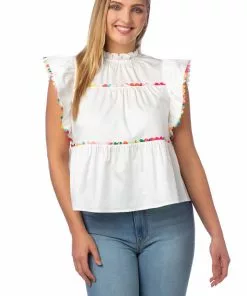 Crosby By Mollie Burch Tops Blakely Top (White)