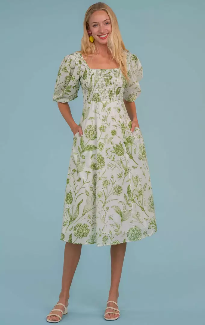 Olivia James The Label Bridget Midi Dress (Toile Leaf) 3 Olivia James The Label Bridget Midi Dress (Toile Leaf)