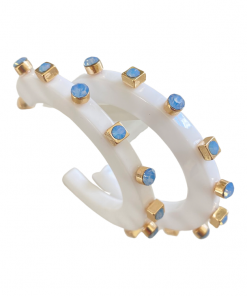 Smith & Co. Jewelry City Girl Jewel Hoop (Carolina Sky) Small