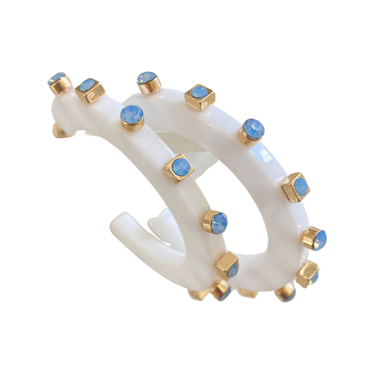 Smith & Co. City Girl Jewel Hoop (Carolina Sky) Large Jewelry 3 Smith & Co. City Girl Jewel Hoop (Carolina Sky) Large Jewelry