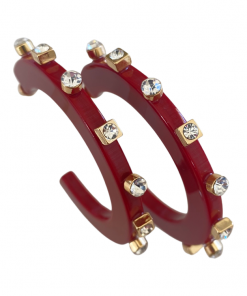 Smith & Co. City Girl Jewel Hoop (Crimson Tide) Small
