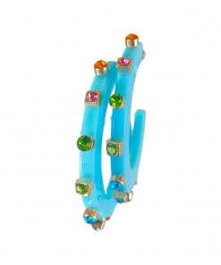 Smith & Co. City Girl Jewel Hoop (Mint Multi) Small