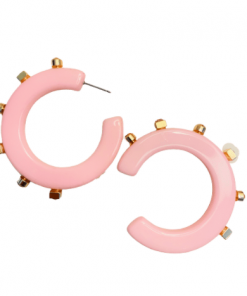 Smith & Co. City Girl Jewel Hoop (Pink) Small Jewelry