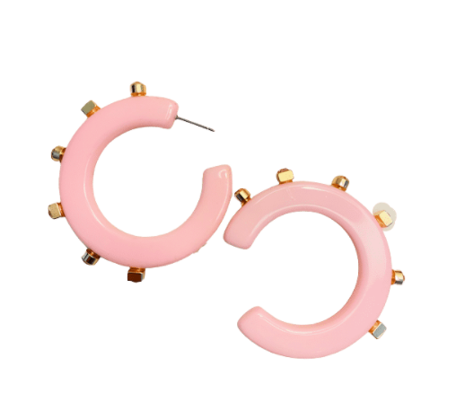 Smith & Co. City Girl Jewel Hoop (Pink) Small Jewelry 3 Smith & Co. City Girl Jewel Hoop (Pink) Small Jewelry
