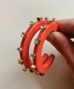 Smith & Co. Jewelry City Girl Jewel Hoop (Orange) Small