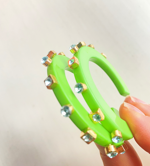 Smith & Co. Jewelry City Girl Jewel Hoop (Seafoam) Small 3 Smith & Co. Jewelry City Girl Jewel Hoop (Seafoam) Small