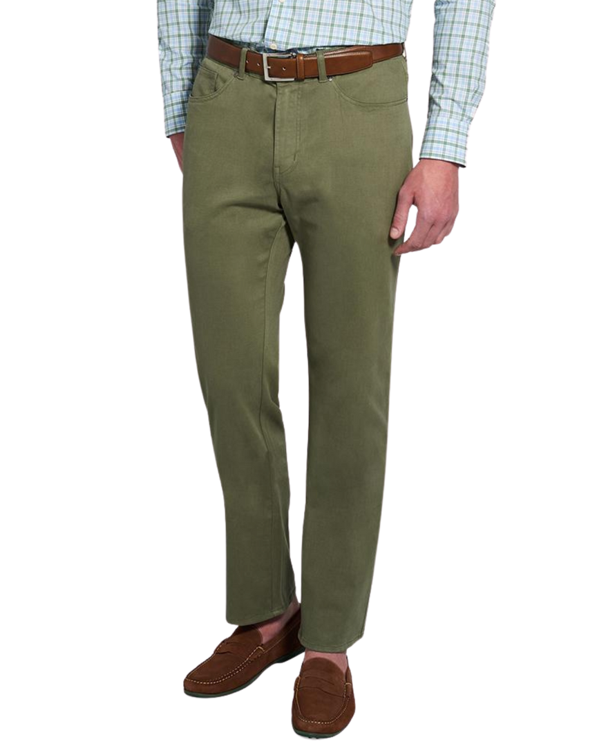 Peter Millar Bottoms Olive Ultimate Sateen 5 Pocket Pant 3 Peter Millar Bottoms Olive Ultimate Sateen 5 Pocket Pant