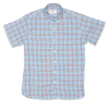 Duckhead Tops Bristol Plaid Twill Short Sleeve Shirt (Sky Blue)