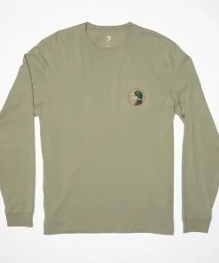 Duckhead Logo LS Tee (Field Grey) Tops