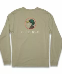 Duckhead Logo LS Tee (Field Grey) Tops