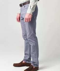 Duckhead Bottoms Pinpoint Canvas Five-Pocket (Slate Blue)