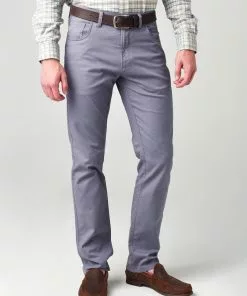 Duckhead Bottoms Pinpoint Canvas Five-Pocket (Slate Blue)