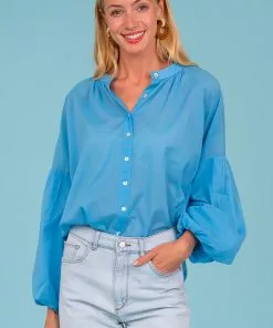 Olivia James The Label Emory Blouse (Sky) Tops