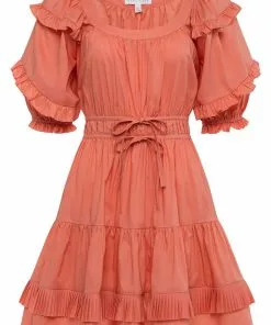 Anna Cate Aurora Dress (Coral Poplin) Dresses