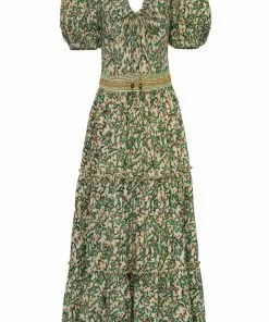 Anna Cate Dresses Arie Midi (Green Garden)