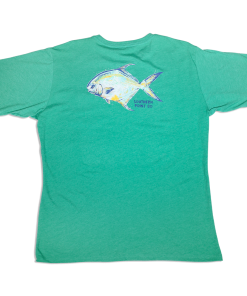 Southern Point Abstract Permit T Shirt (Washed Jade)