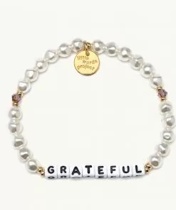 Little Words Project Grateful Bracelet (Pearl)