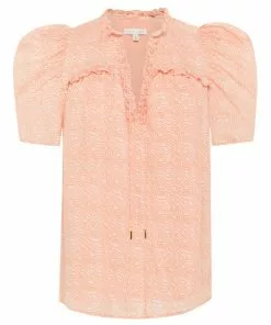 Anna Cate Abigail Top (Coral Dot)