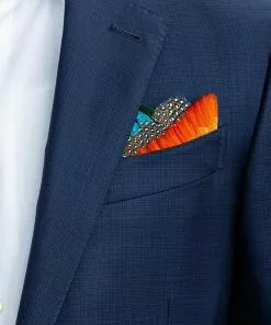Brackish Ike Pocket Square (Pheasant, Guinea, Peacock) Accessories