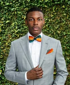 Brackish Ike Pocket Square (Pheasant, Guinea, Peacock) Accessories