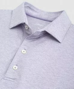 Johnnie-O Lyndon Striped Polo (Pure Purple)