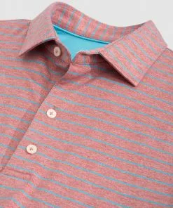 Johnnie-O Newton Striped Polo (Nantucket) Tops