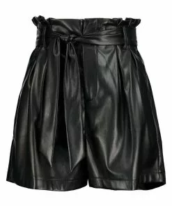Bishop + Young Bottoms Vegan Leather Shorts (Black)