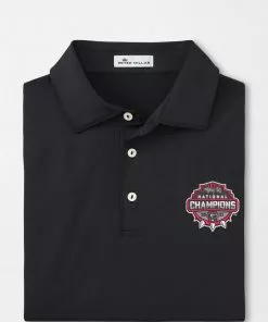 Peter Millar Georgia National Champion Solid Performance Jersey Polo (Black) Collegiate