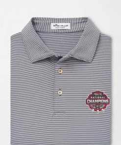 Peter Millar Georgia National Champion Jubilee Stripe Performance Polo (Iron) Tops