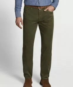 Peter Millar Superior Soft Corduroy Five Pocket Pant (Field Green)