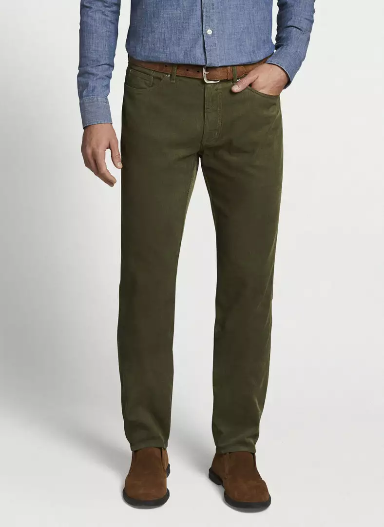 Peter Millar Superior Soft Corduroy Five Pocket Pant (Field Green) 3 Peter Millar Superior Soft Corduroy Five Pocket Pant (Field Green)