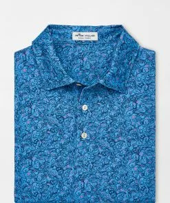 Peter Millar Jackie Performance Polo Sean Self Collar (Blue)