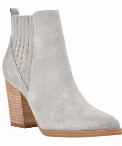 Marc Fisher Shoes Alva Pointy Toe Bootie (Grey Suede)