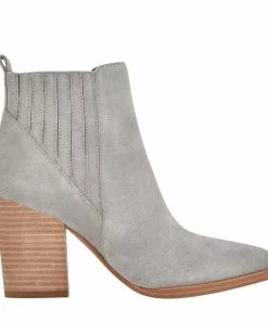 Marc Fisher Shoes Alva Pointy Toe Bootie (Grey Suede)