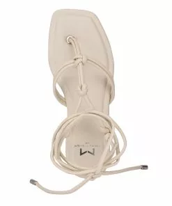 Marc Fisher Falina Ankle Wrap Flat Sandal (Ivory)