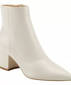 Marc Fisher Jarli Pointy Ankle Boot (Ivory Leather) Shoes