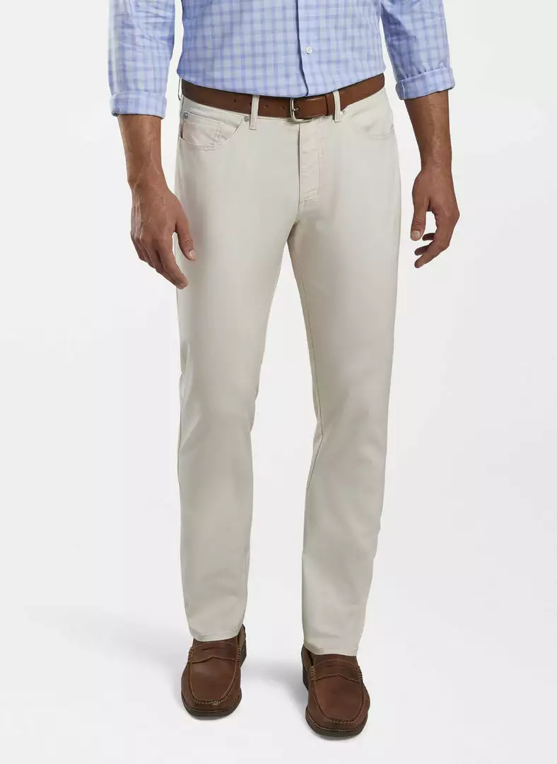 Peter Millar Bottoms Crown Comfort Poplin Five Pocket (Stone) 4 Peter Millar Bottoms Crown Comfort Poplin Five Pocket (Stone)