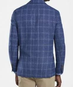 Peter Millar Dresswear Spring Windowpane Soft Jacket (Deep Ocean)