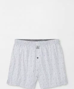 Peter Millar Florida Room Performance Boxer Short (White) Bottoms