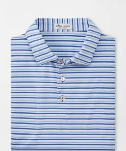 Peter Millar Tops Pike Performance Jersey Polo (Blue Batik)
