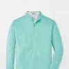 Peter Millar Outerwear Basketweave Performance Quarter Zip Pullover (WMist)